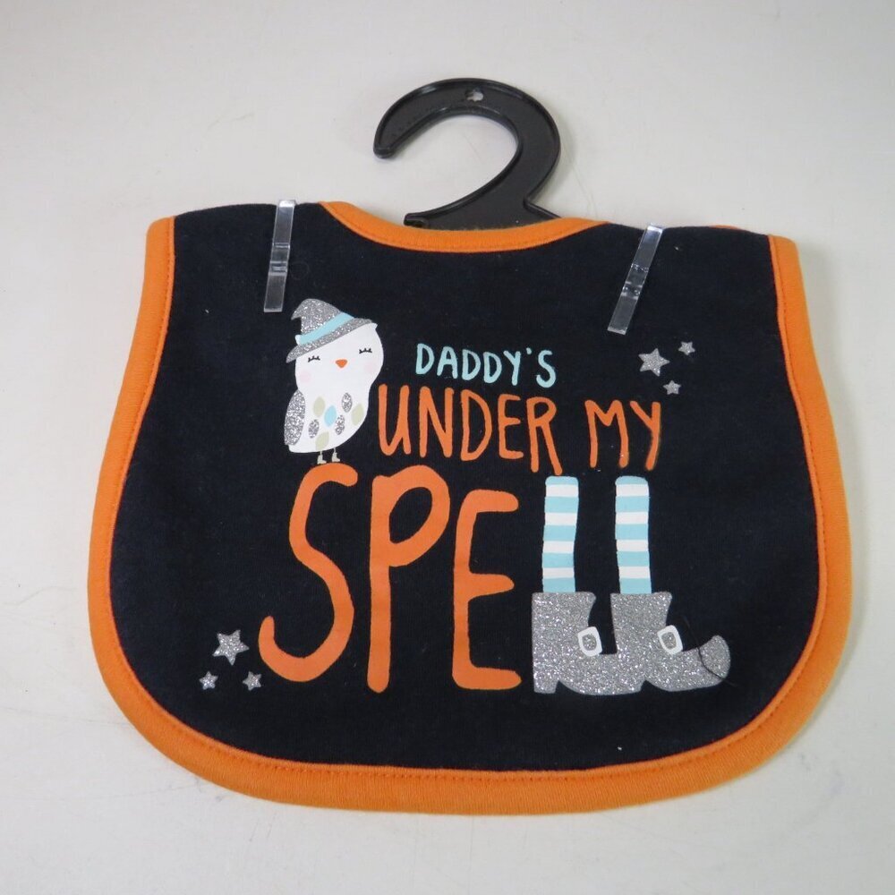 Baby Bib Daddy's under my spell Owl  (can be part Baby Halloween costume)